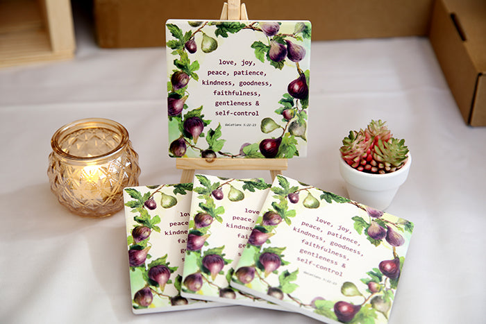 "Fruit of the Spirit" Coaster & Easel Set