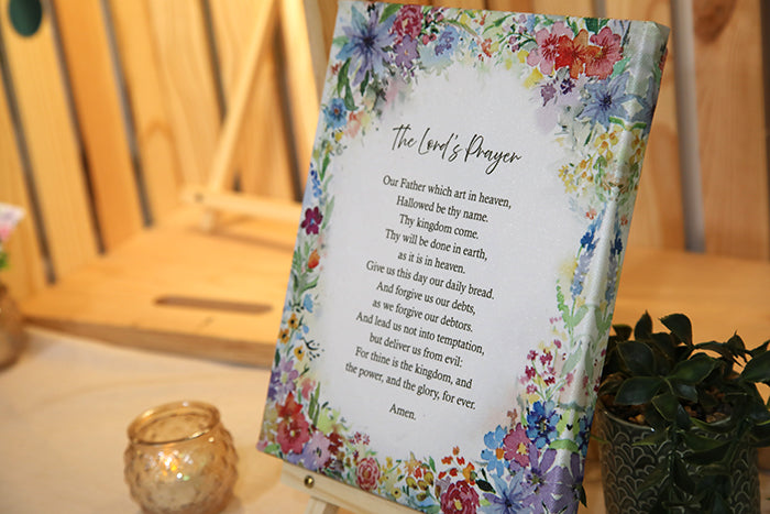 The Lord’s Prayer Floral Canvas Print