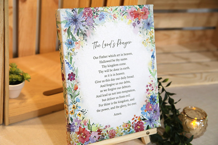 The Lord’s Prayer Floral Canvas Print