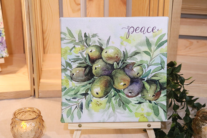 Peace (Olive) in Bloom: 8x8 Canvas Print