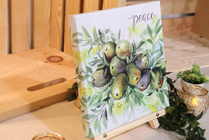 Peace (Olive) in Bloom: 8x8 Canvas Print