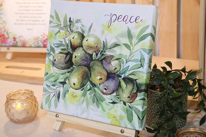 Peace (Olive) in Bloom: 8x8 Canvas Print