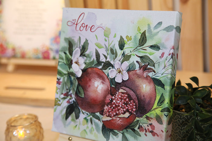 Love (Pomegranate) in Bloom: 8x8 Canvas Print