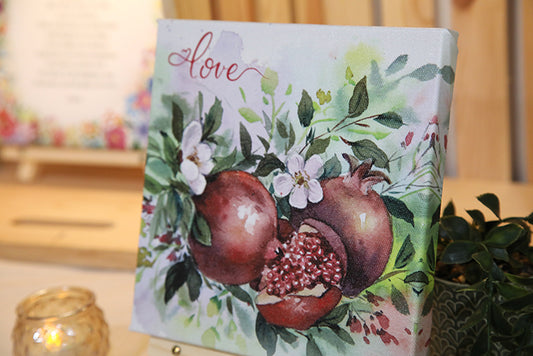 Love (Pomegranate) in Bloom: 8x8 Canvas Print