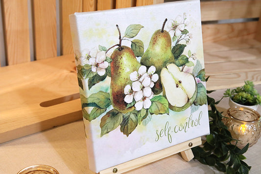 Self-Control (Pear) in Bloom: 8x8 Canvas Print