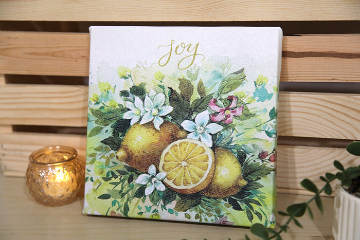 Joy (Lemon) in Bloom: 8x8 Canvas Print