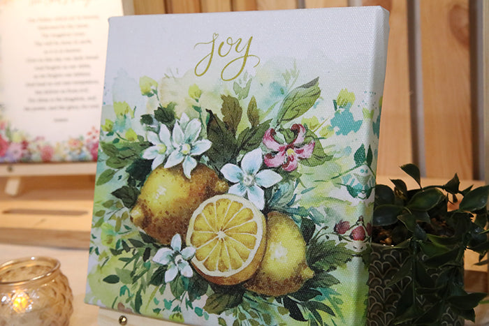 Joy (Lemon) in Bloom: 8x8 Canvas Print