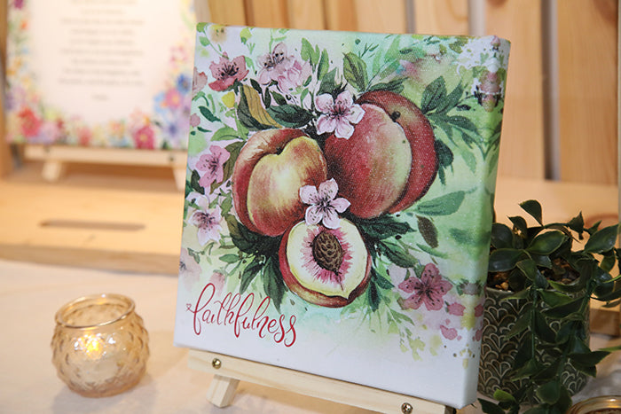 Faithfulness (Peach) in Bloom: 8x8 Canvas Print