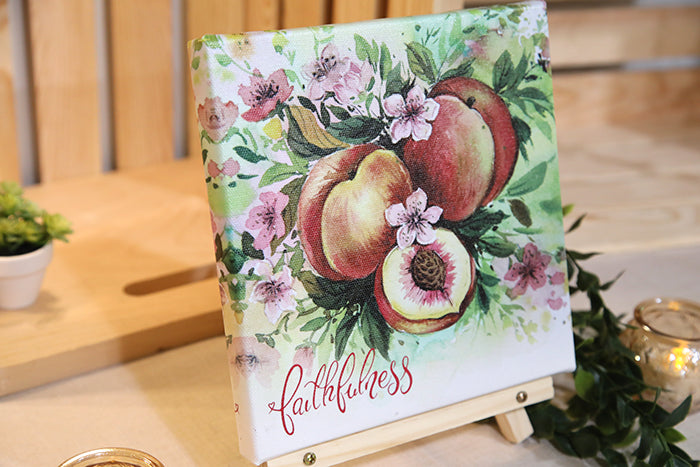 Faithfulness (Peach) in Bloom: 8x8 Canvas Print