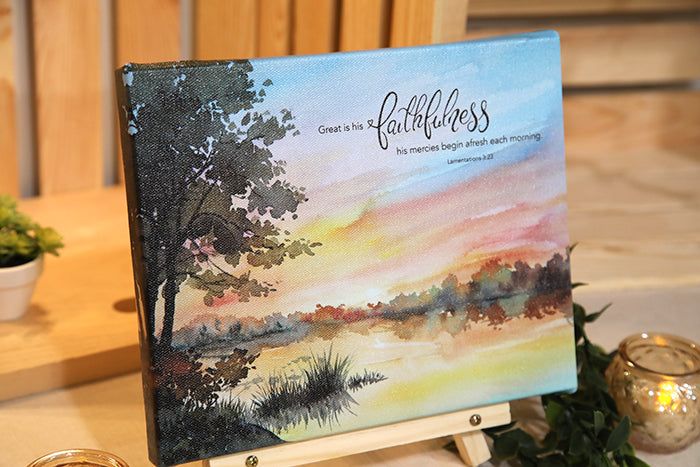 New Mercies Every Morning: Lamentations 3:23 Canvas Art (10”x8”)