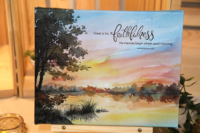 New Mercies Every Morning: Lamentations 3:23 Canvas Art (10”x8”)