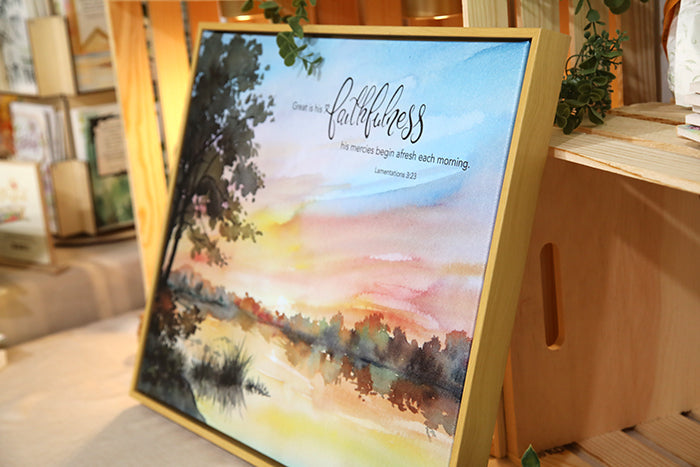 New Mercies Every Morning: Lamentations 3:23 Canvas Art (20" x 16")