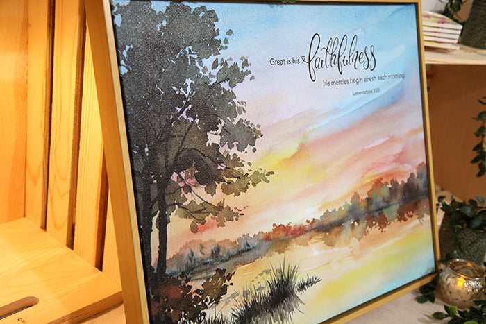 New Mercies Every Morning: Lamentations 3:23 Canvas Art (20" x 16")