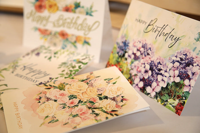 Premium Floral & Nature Birthday Card Set (8-Pack)