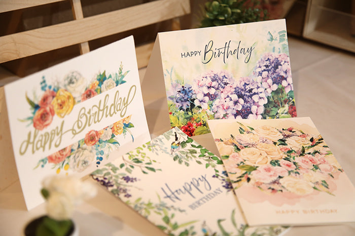 Premium Floral & Nature Birthday Card Set (8-Pack)