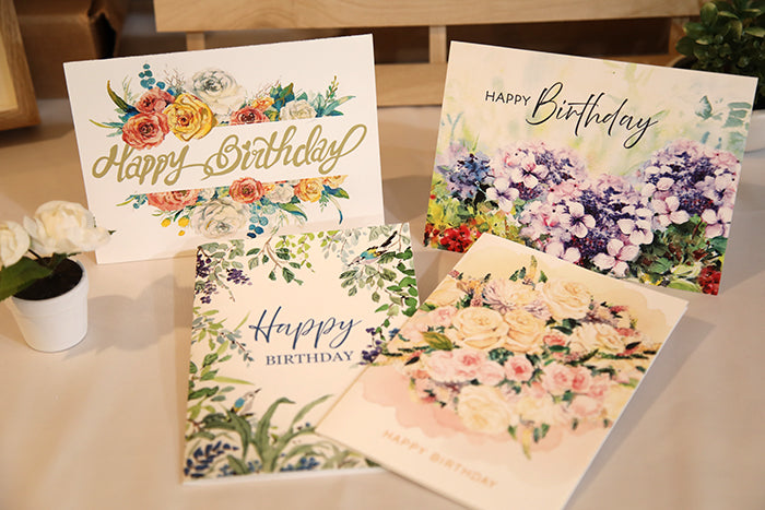 Premium Floral & Nature Birthday Card Set (8-Pack)