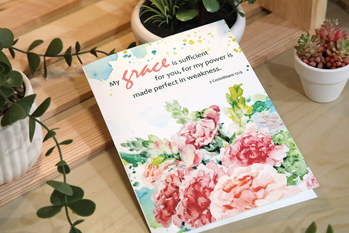Grace Is Enough: Pink Carnation Greeting Card