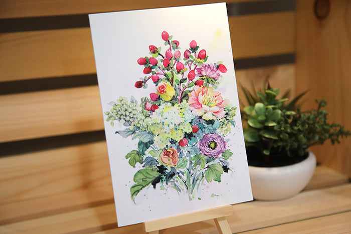 Peony Bloom Greeting Card Set – Set of 5