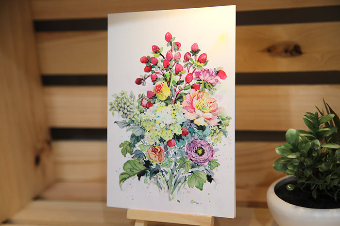 Peony Bloom Greeting Card Set – Set of 5