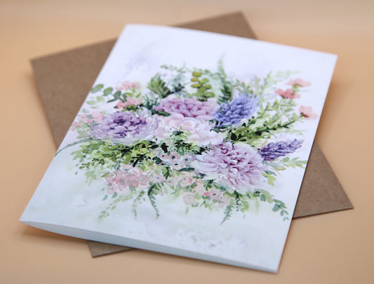 Lavender Chrysanthemum Greeting Card Set – Set of 5