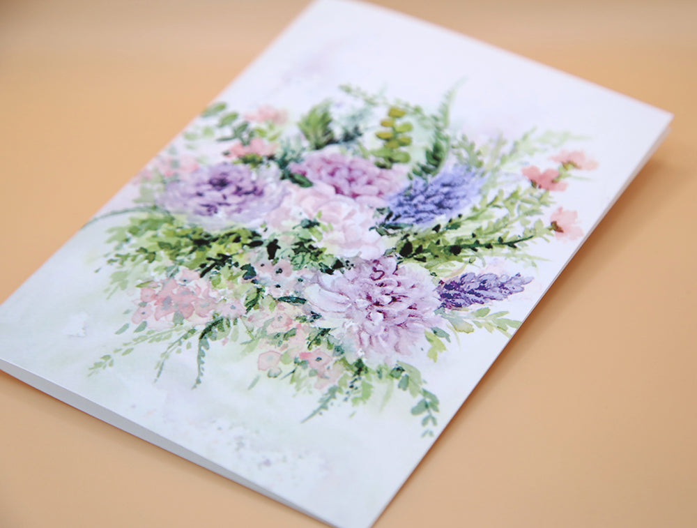 Lavender Chrysanthemum Greeting Card Set – Set of 5