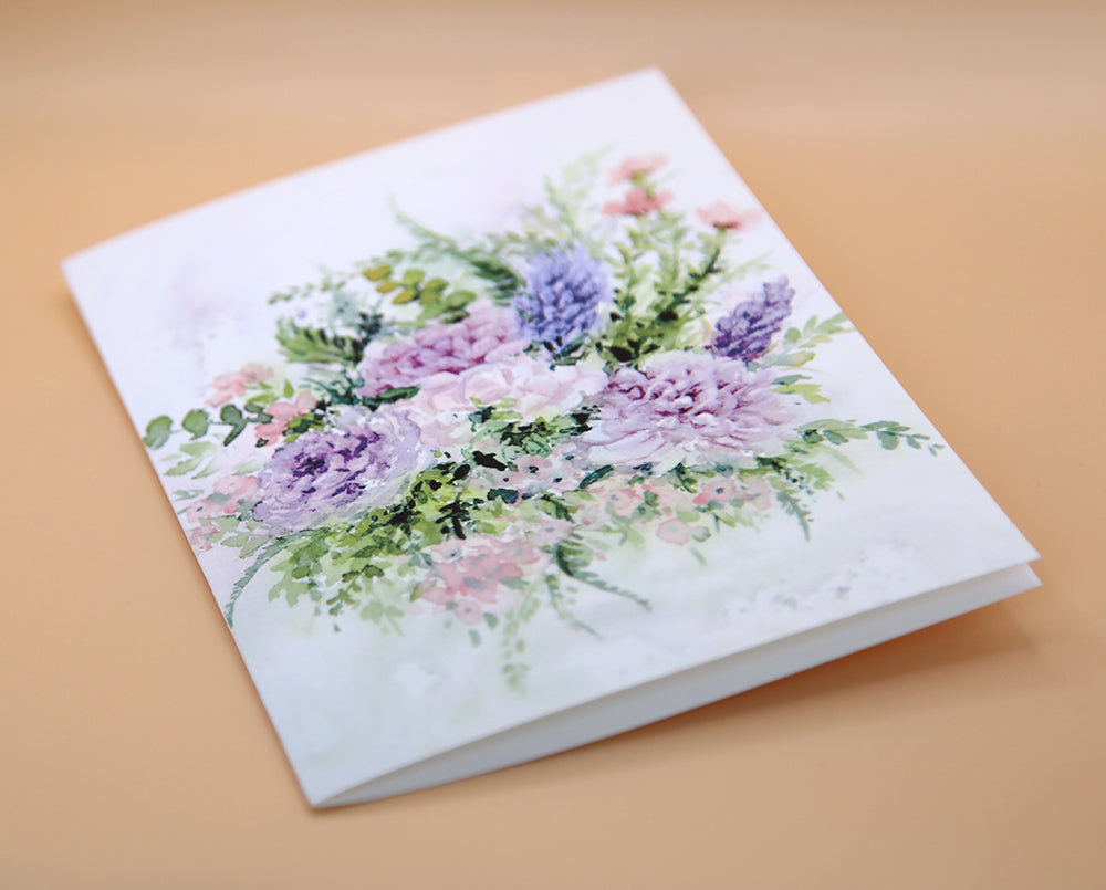 Lavender Chrysanthemum Greeting Card Set – Set of 5