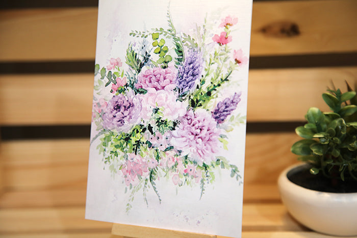 Lavender Chrysanthemum Greeting Card Set – Set of 5