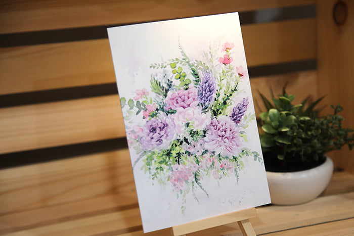 Lavender Chrysanthemum Greeting Card Set – Set of 5