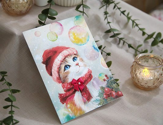 Magical Moments Cat Christmas Card