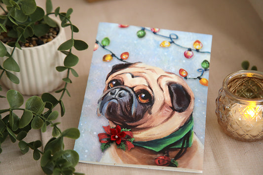 Festive Pup Christmas Card