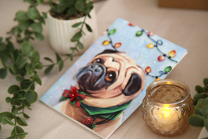 Festive Pup Christmas Card