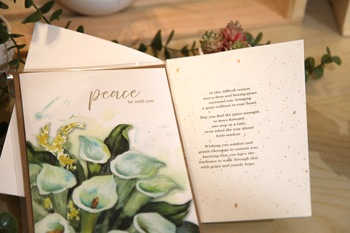 Peace Be With You: Calla Lily Greeting Card
