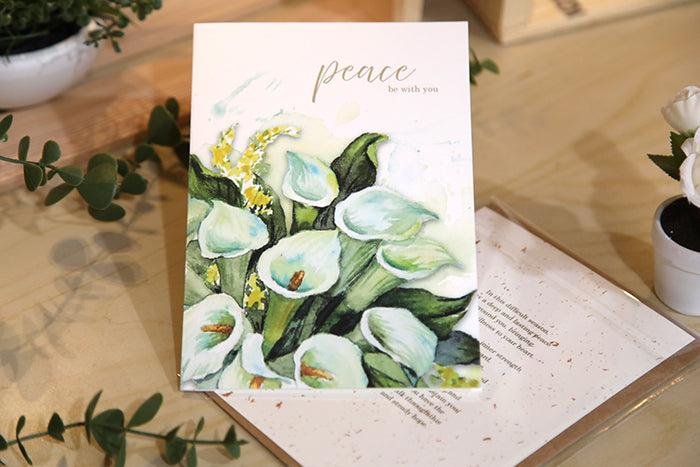 Peace Be With You: Calla Lily Greeting Card