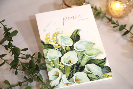 Peace Be With You: Calla Lily Greeting Card