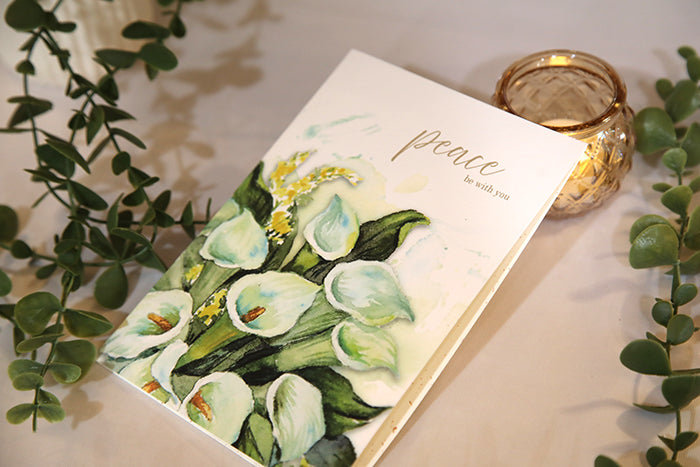 Peace Be With You: Calla Lily Greeting Card
