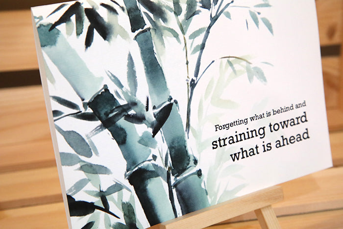 Bamboo Resilience: Philippians 3:13 Greeting Card
