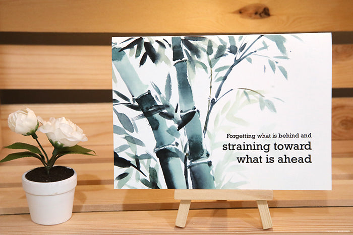Bamboo Resilience: Philippians 3:13 Greeting Card