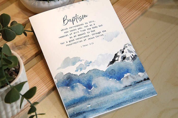 A Beautiful New Beginning: 1 Peter 3:21 Baptism Card
