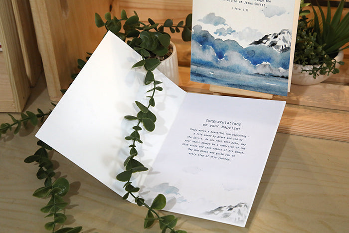 A Beautiful New Beginning: 1 Peter 3:21 Baptism Card