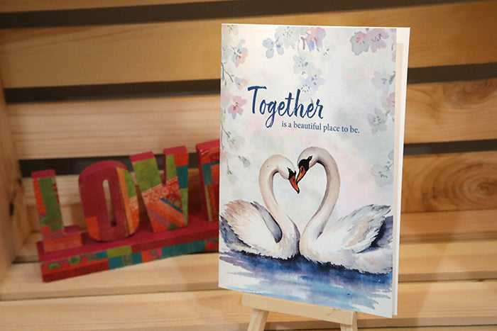 Together is a Beautiful Place: Swan Love Greeting Card