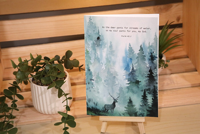 Seeking Him: Psalm 42:1 Forest Deer Card