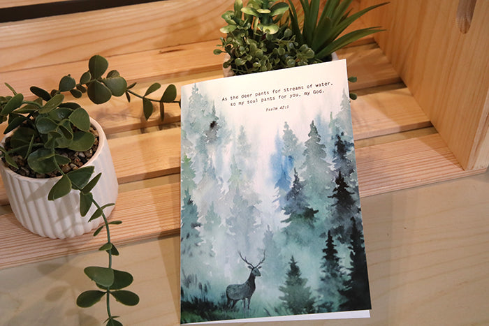 Seeking Him: Psalm 42:1 Forest Deer Card