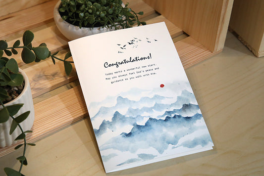 Walking in His Peace: New Journey Baptism Card
