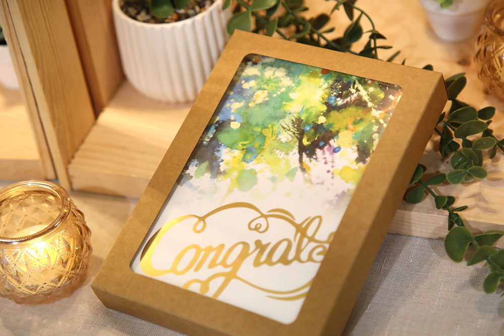 Golden Abstract Congrats Card Set (Set of 8)