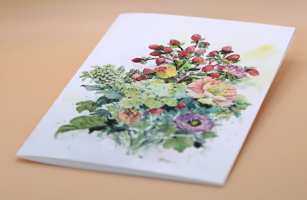 Peony Bloom Greeting Card Set – Set of 5