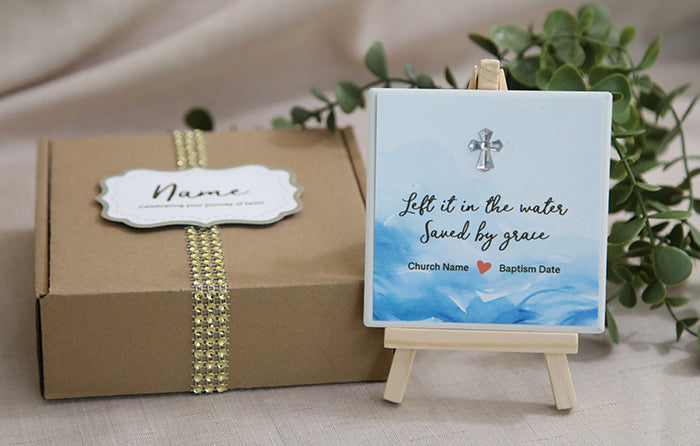 New Life in Bloom – Baptism Keepsake Tile Gift Set