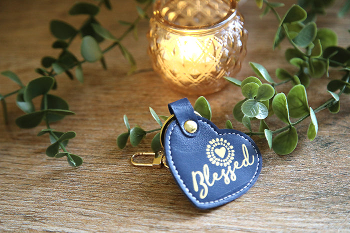 Blessed Sunshine Heart Keychain