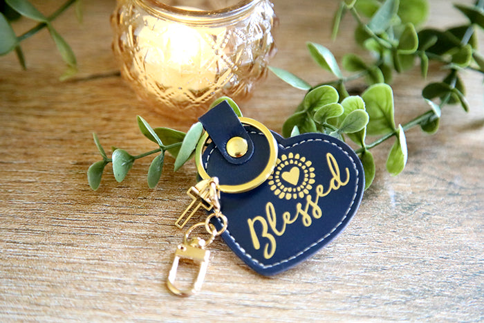 Blessed Sunshine Heart Keychain