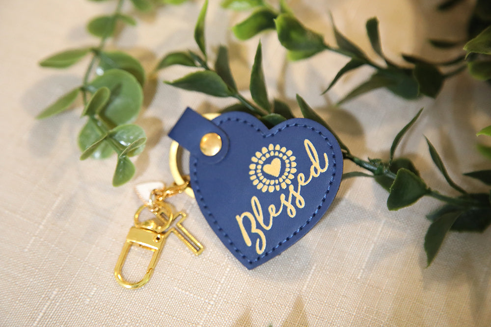 Blessed Sunshine Heart Keychain