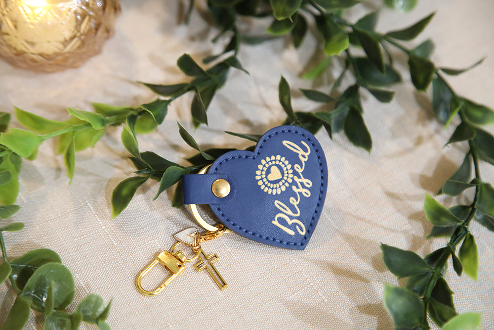 Blessed Sunshine Heart Keychain